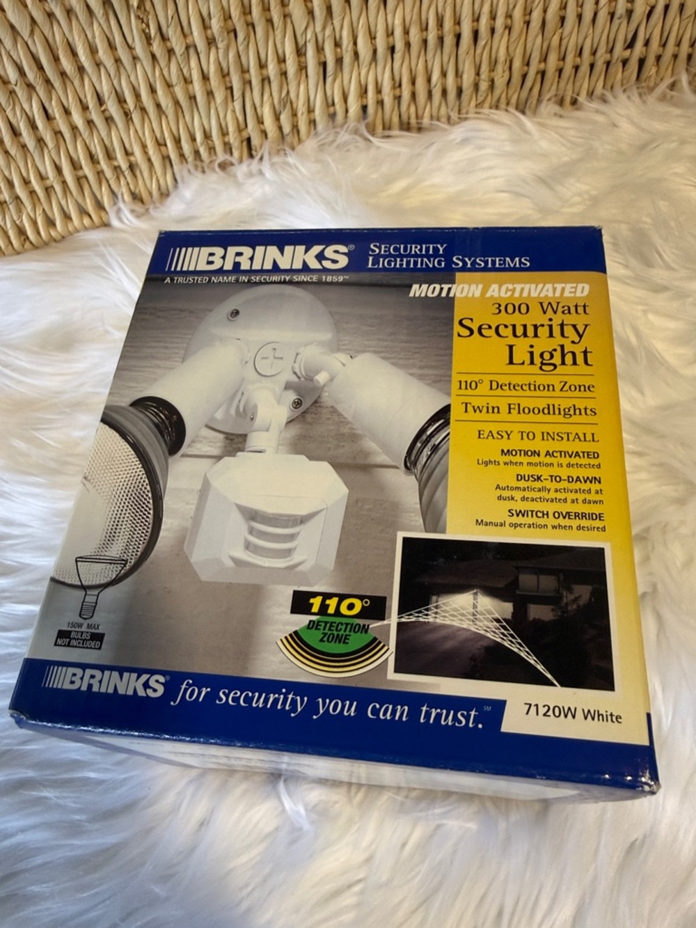 Brinks White Twin Floodlight Motion Activated Security Light